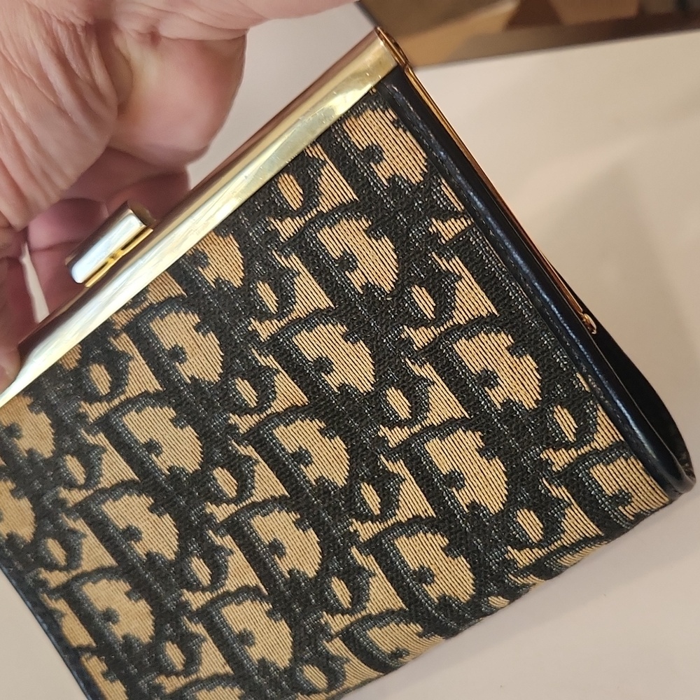 Dior Vintage Trotter Blue Monogram Canvas & Leather  Cosmetic Pouch - Picture 13 of 15